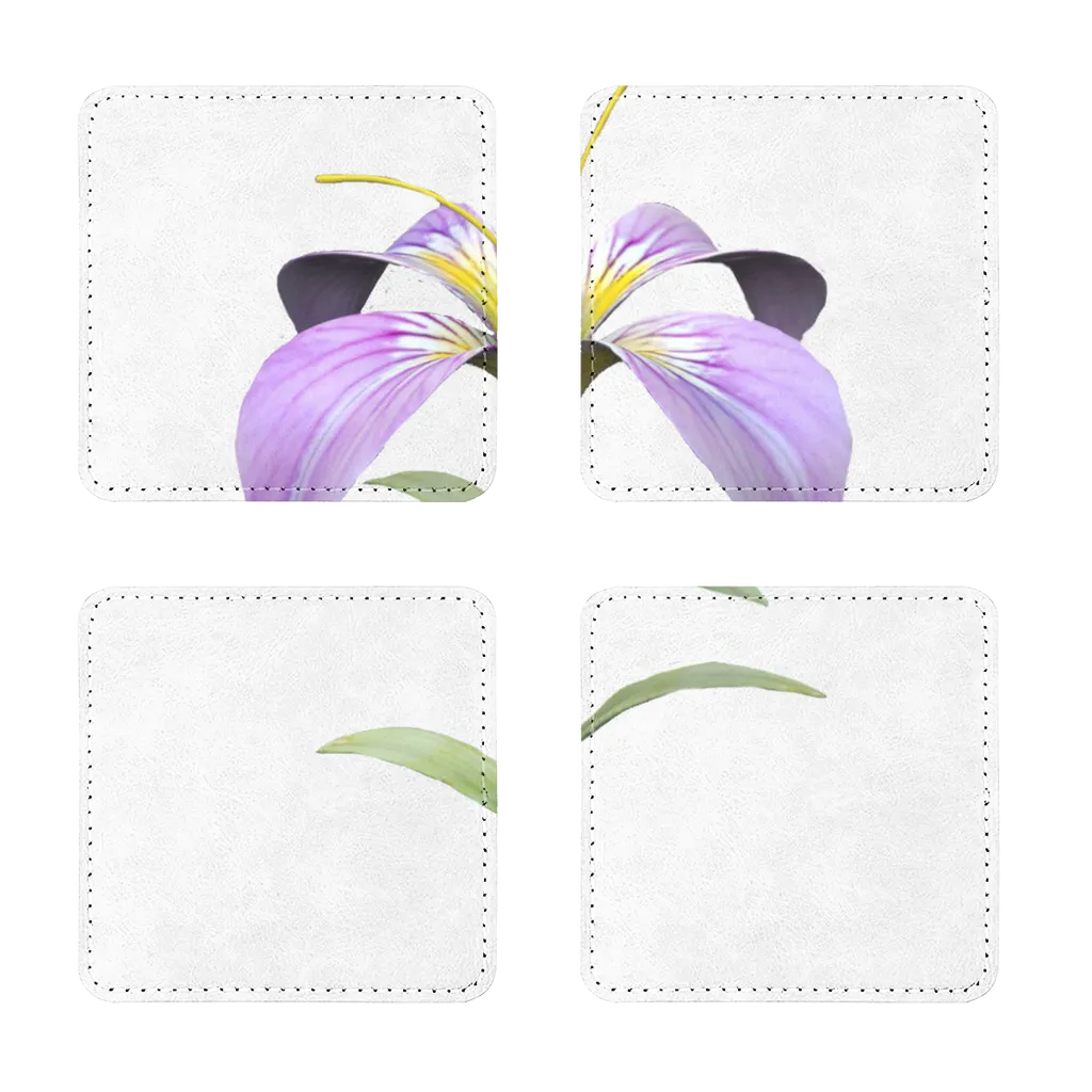 PurpleFlower2 Sublimation Coasters Pack of Four