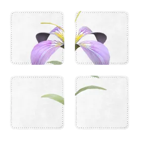 PurpleFlower2 Sublimation Coasters Pack of Four