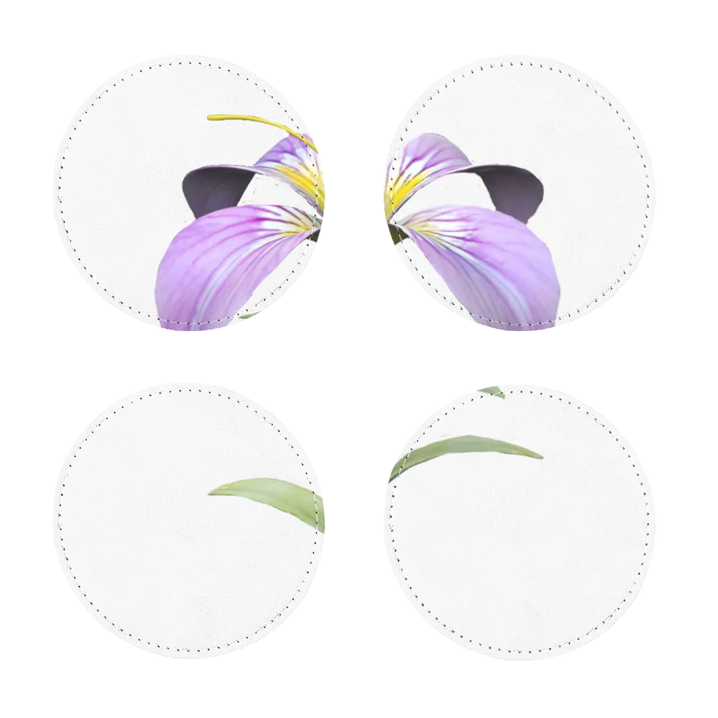 PurpleFlower2 Sublimation Coasters Pack of Four