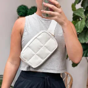 Quilted Belt Bag - White