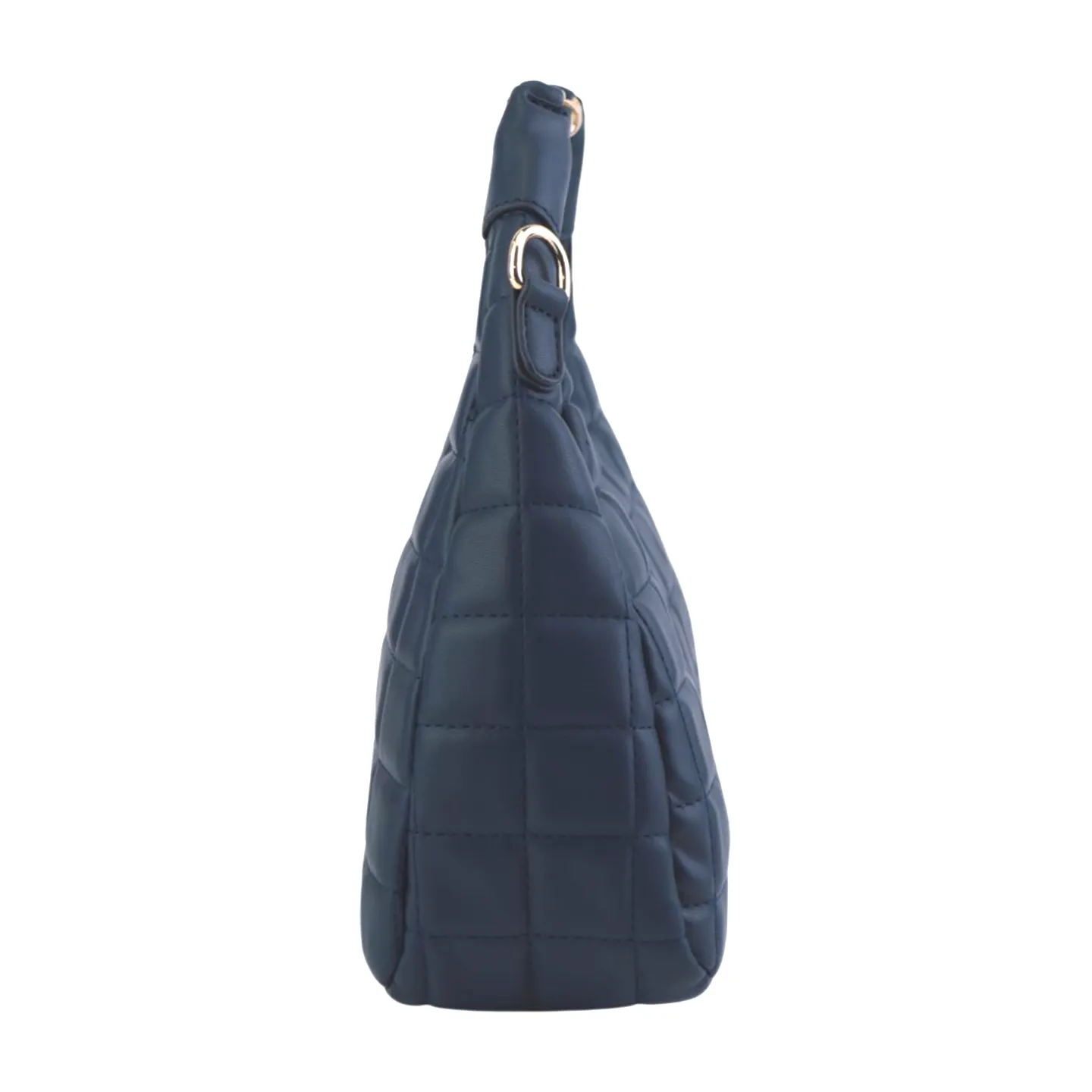 Quilted Hobo Bag with Gold Chain Handle and Shoulder Strap