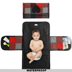 Red & Black Blocks Baby Diaper Changing Sheet