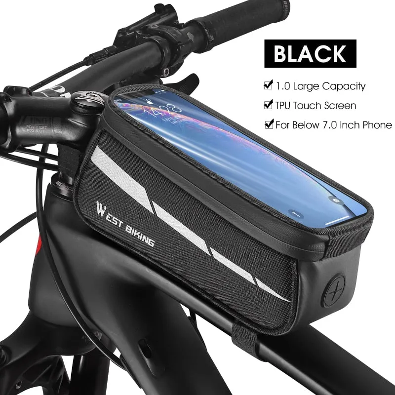 Reflective Bicycle Bag Frame Front Tube Bag Touchscreen Cell Phone Holder Case Cycling Bag MTB Road Bike Accessories