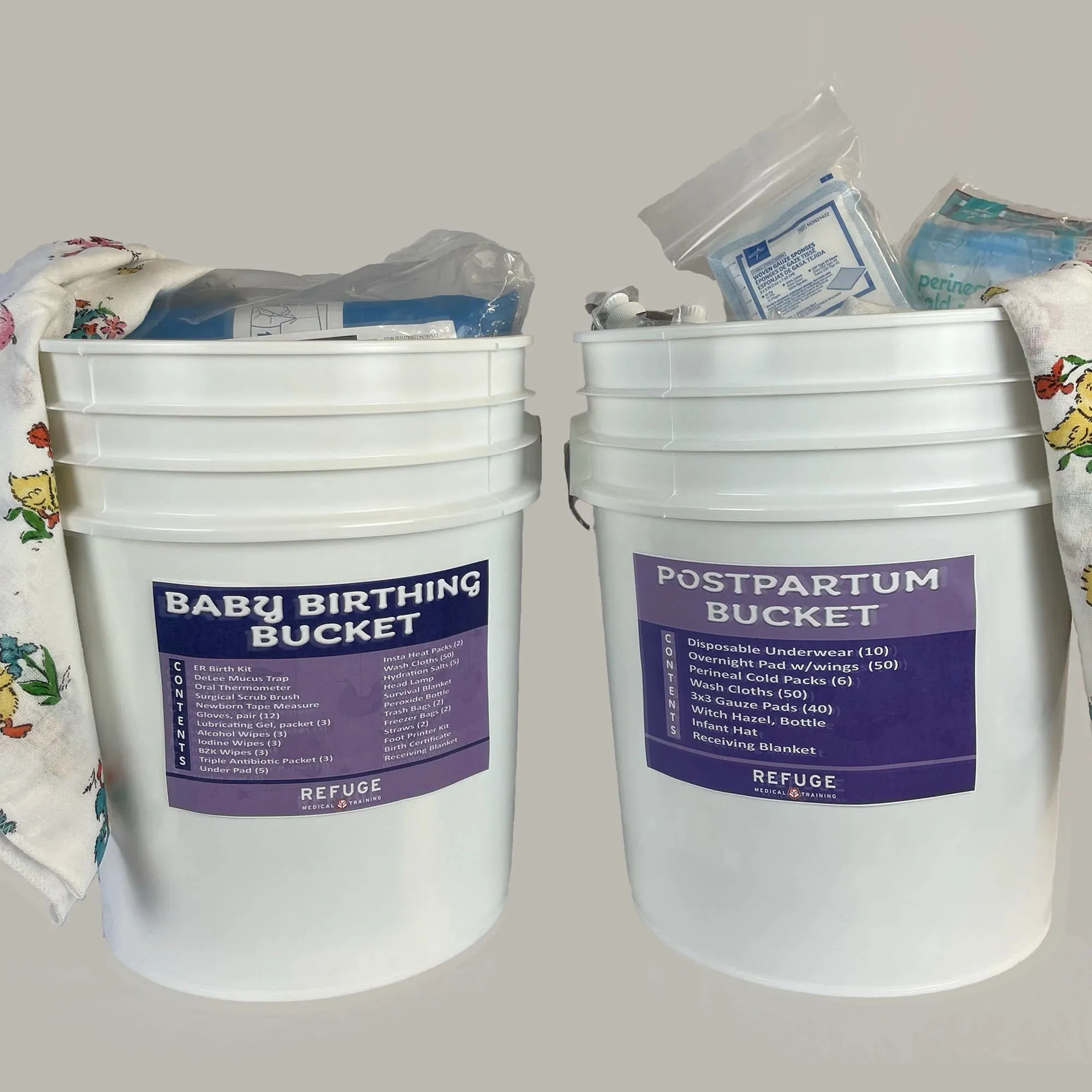 Refuge Medical Birth or Postpartum Bucket (Separate Buckets)