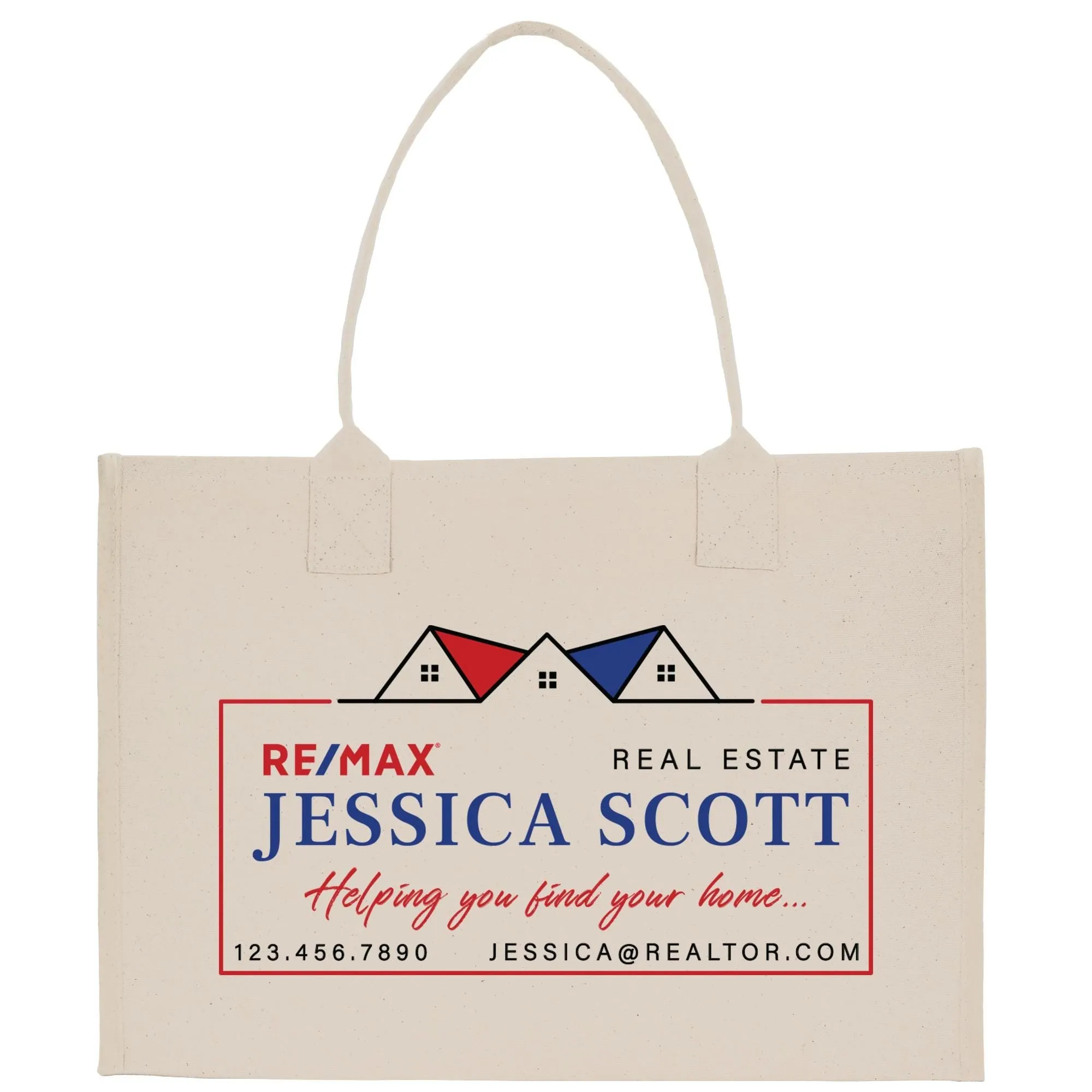 Remax Realtor Tote Bag Personalized Business Tote Custom Real Estate Agent Gift Bulk Business Logo Realtor Swag Real Estate Bag (RMXTB1002)