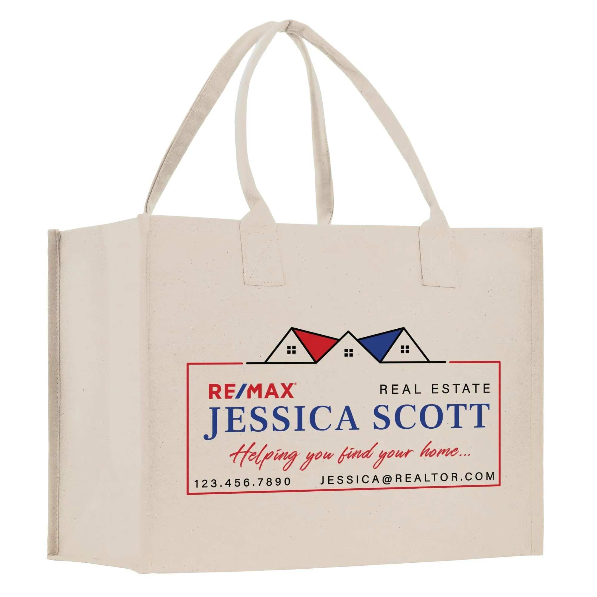 Remax Realtor Tote Bag Personalized Business Tote Custom Real Estate Agent Gift Bulk Business Logo Realtor Swag Real Estate Bag (RMXTB1002)