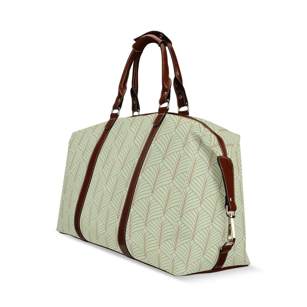 Retro mint green Travel Bag, Art Deco Bag, Mint Green Art Deco Print Bag, Mint Green Duffel Bag, Green weekender Bag, 40s inspired bag