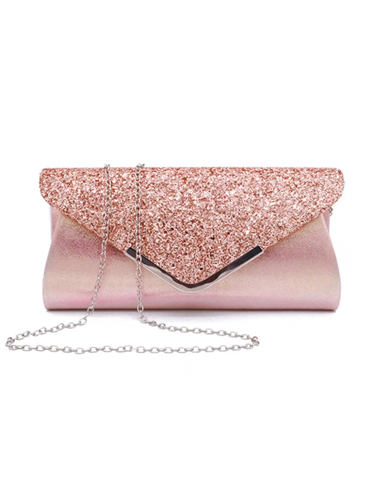 Retro Sequined Leather Evening Clutch