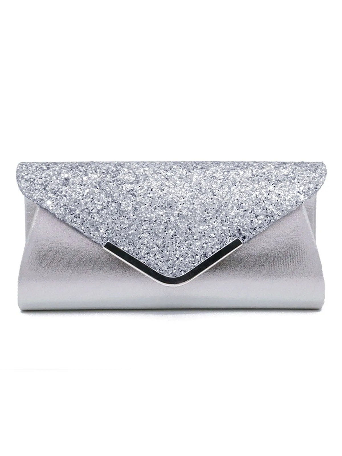 Retro Sequined Leather Evening Clutch