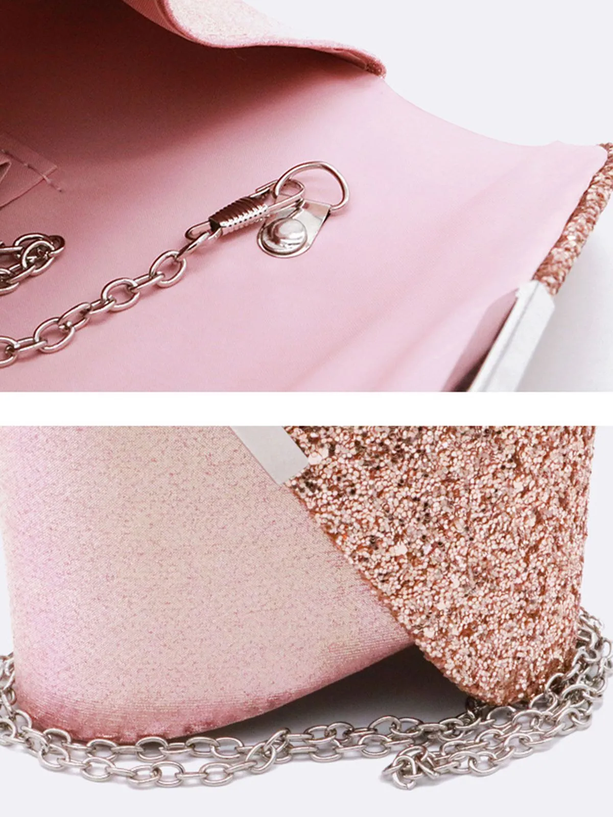 Retro Sequined Leather Evening Clutch