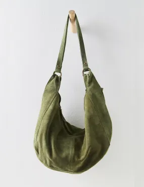 Roma Suede Tote, Olive Moss