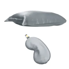 Satin Pillowcase & Sleep Mask Set - Grey