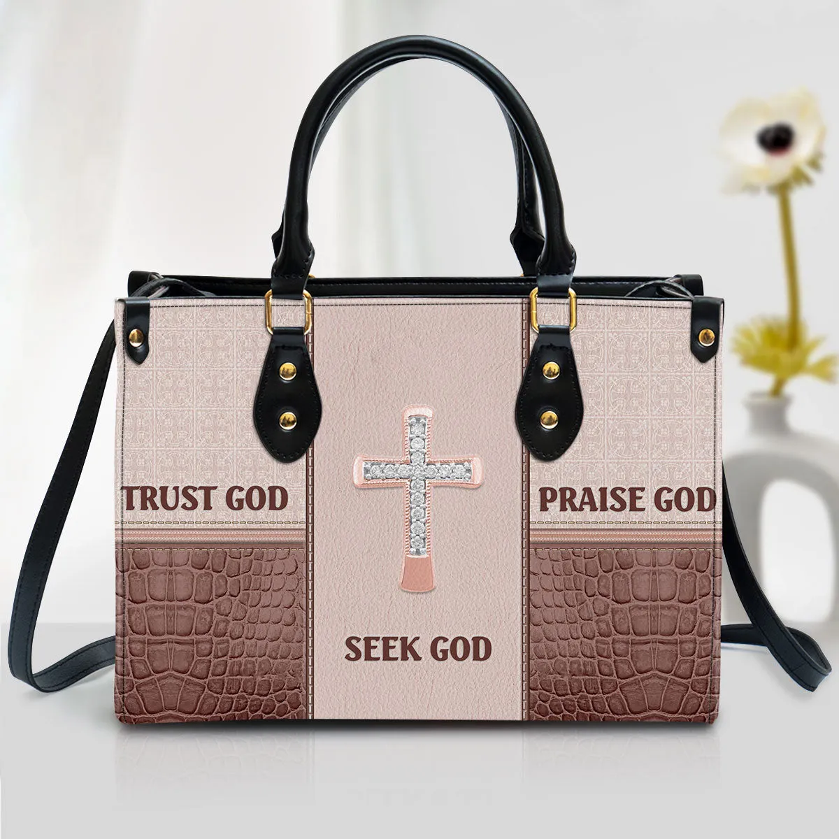 Seek God Trust God Praise God Gorgeous Leather Handbag - Religious Gifts For Women - Women Pu Leather Bag