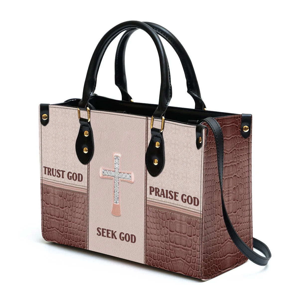 Seek God Trust God Praise God Gorgeous Leather Handbag - Religious Gifts For Women - Women Pu Leather Bag