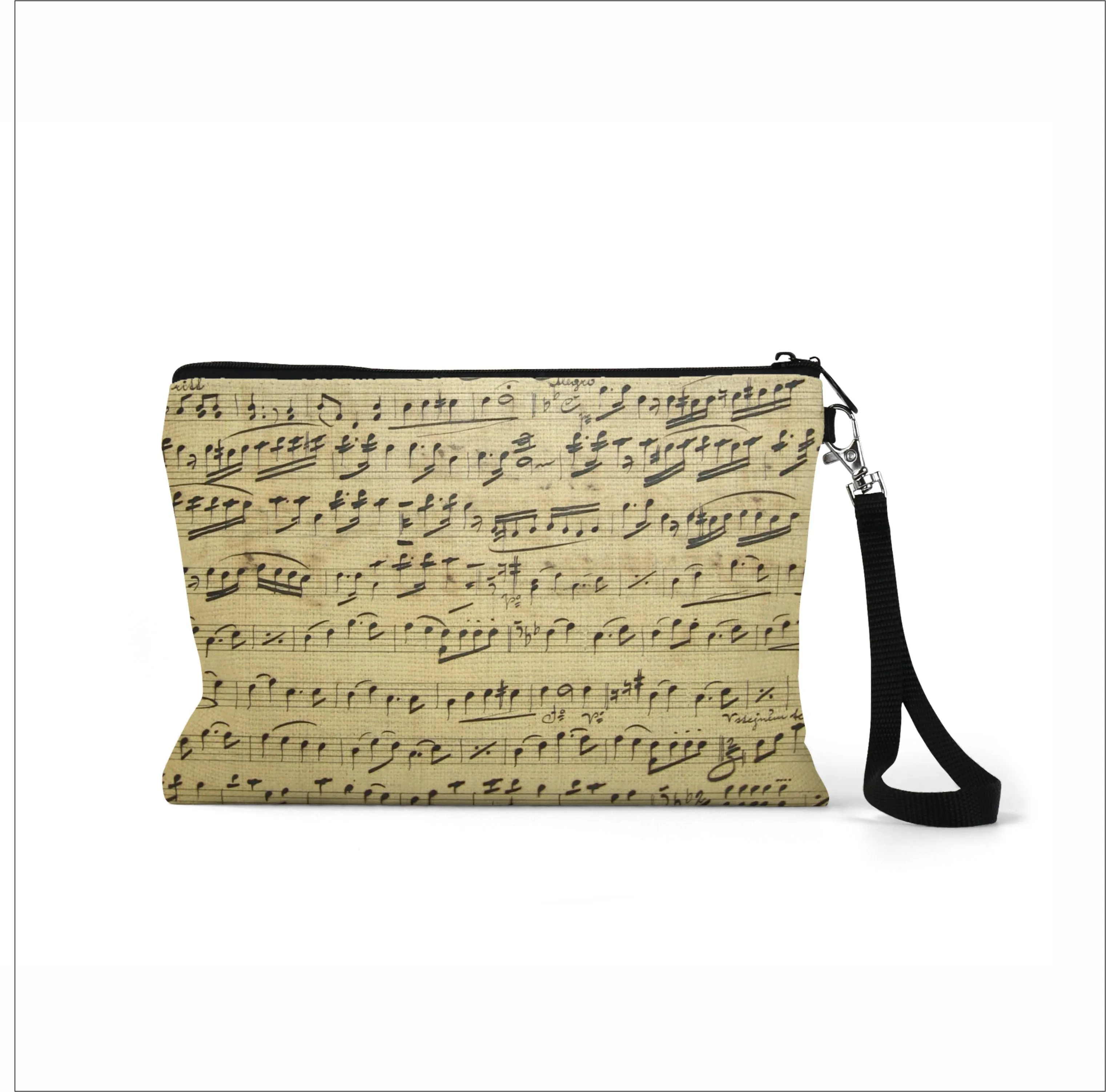 Sheet Music Zippered Linen blend Bag