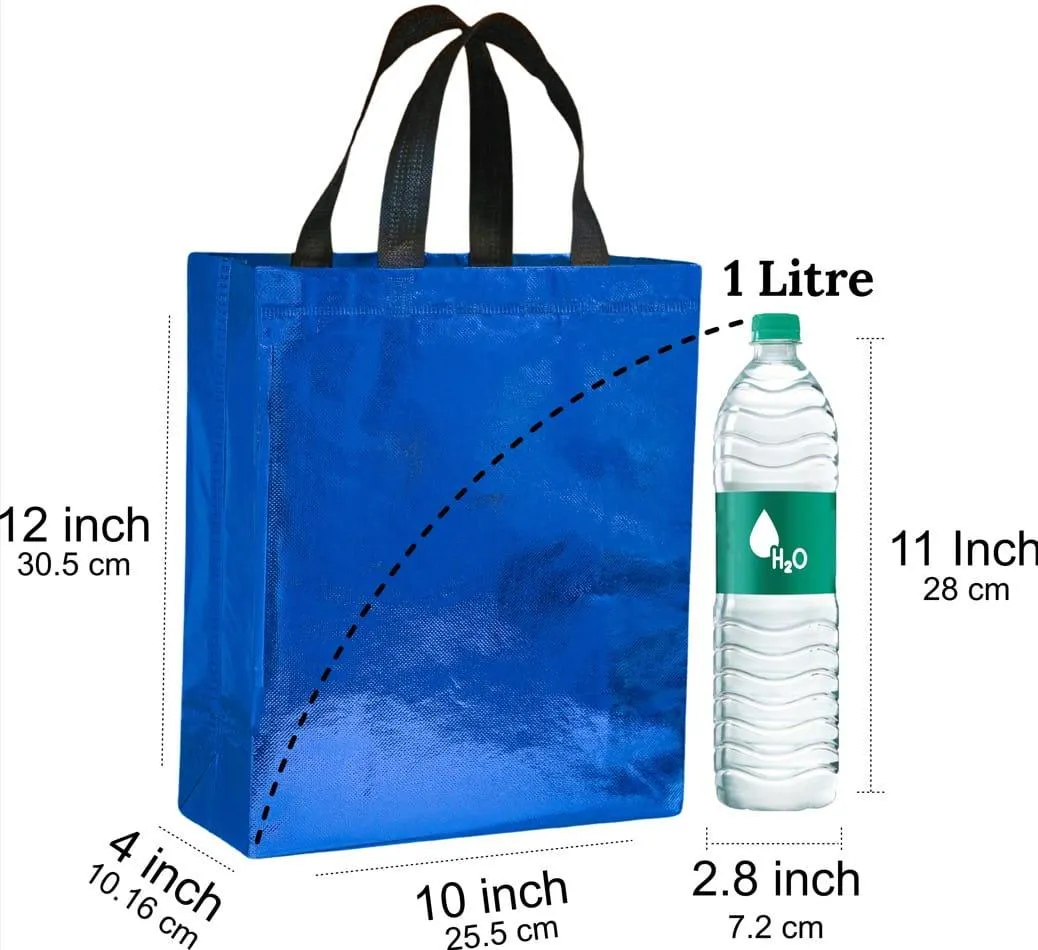 Shopping Bag | Carry Bag for Return Gifts | Non-Woven Gift Bags | Tote Bags (Pack of 10 Pcs) | 12" Inch Medium