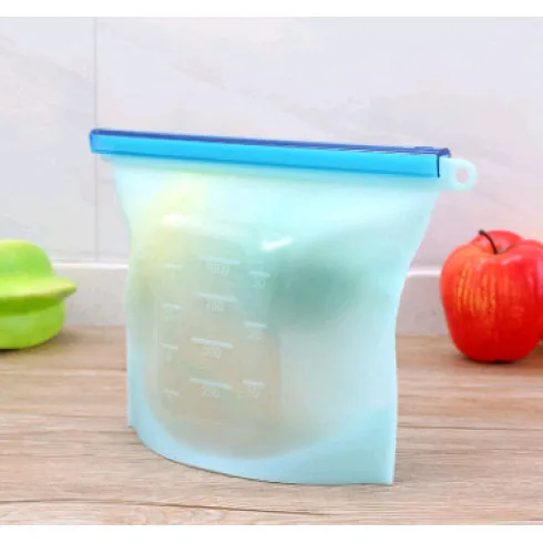 Silicone Vacuum Food Sealer Bags Wraps Fridge Food Storage Container 1.5 Litres - Vacum Sealing Bag - Refrigerator Frozen Bag Fresh Fruit