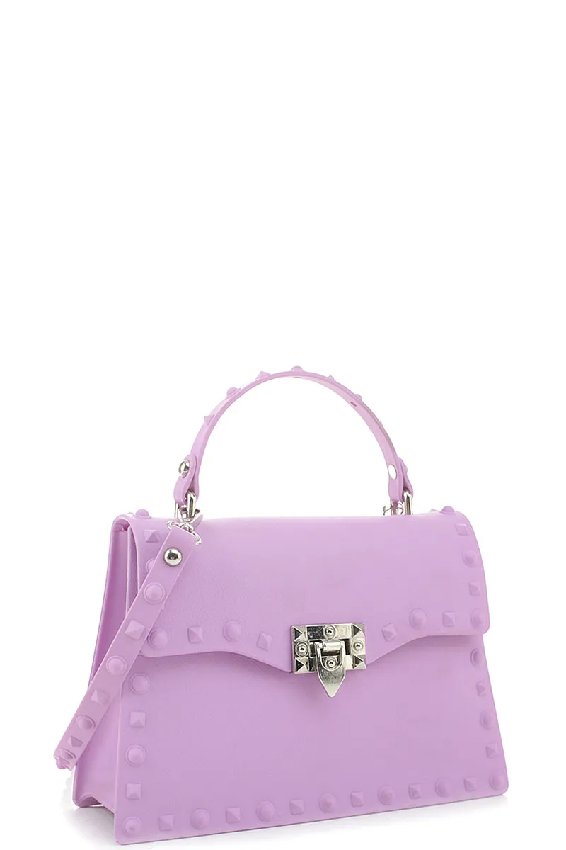 Smooth Jelly Stud Buckle Crossbody Bag - Ships from The US