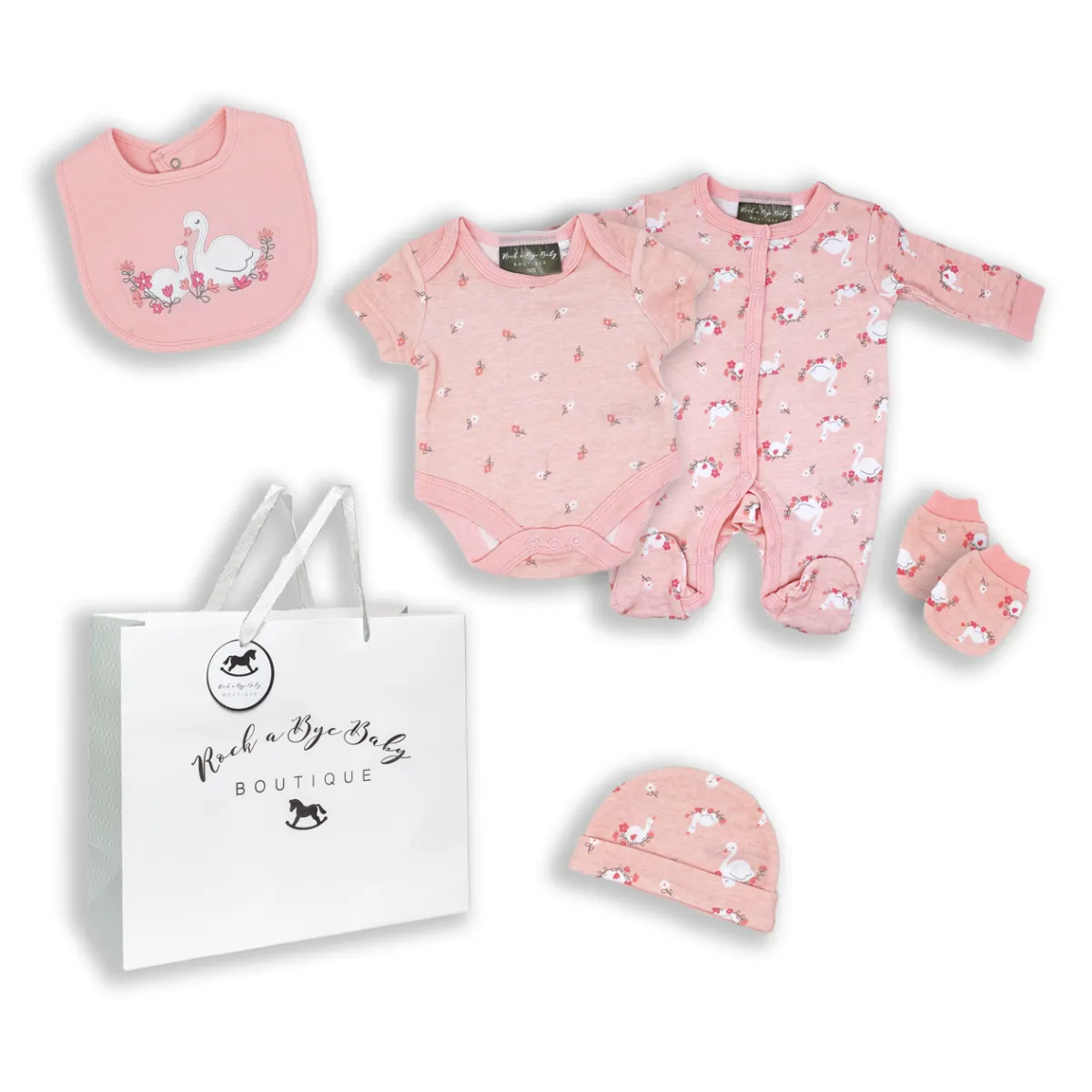 Swan Baby Gift Mesh Bag Set