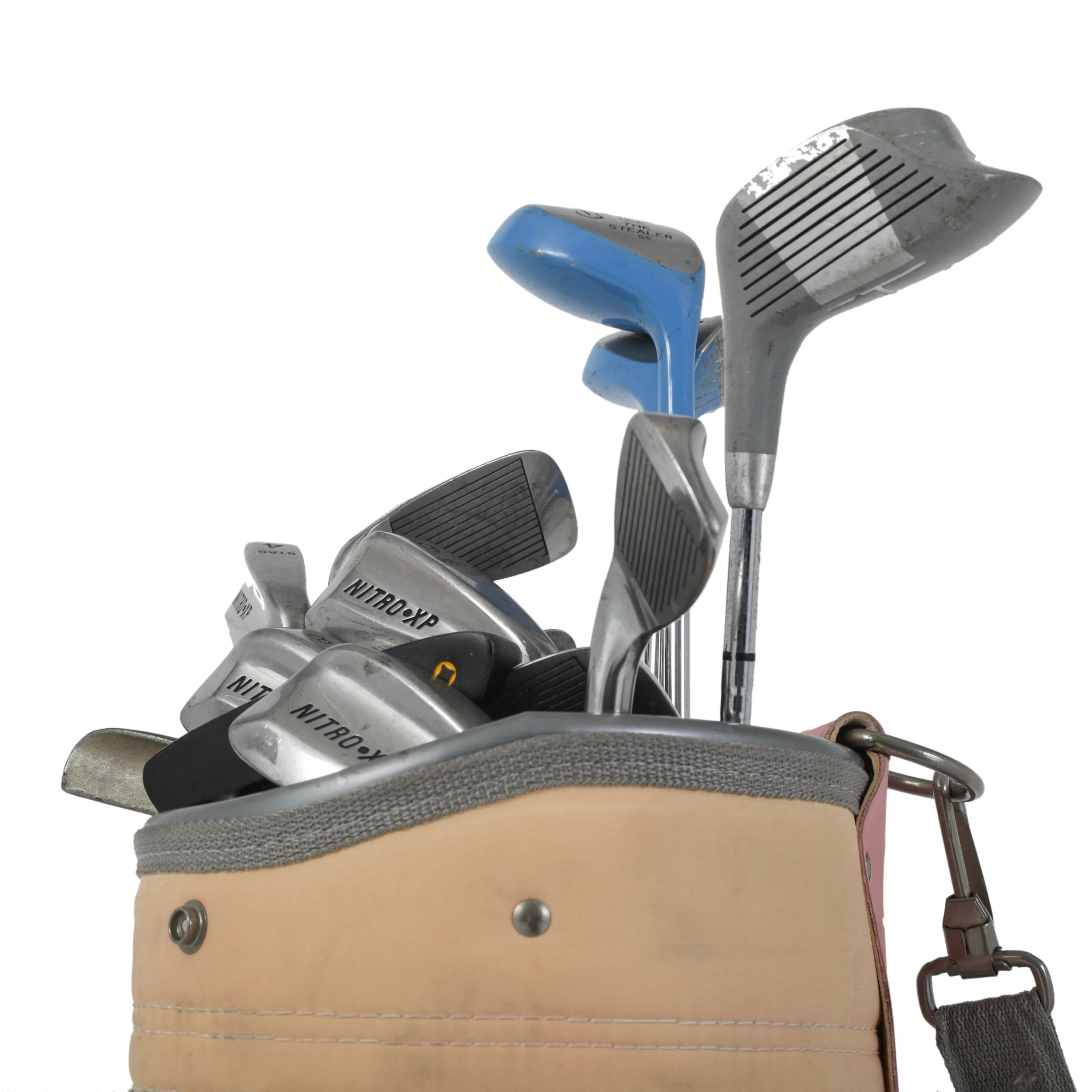 Tan Golf Bag w/ Clubs