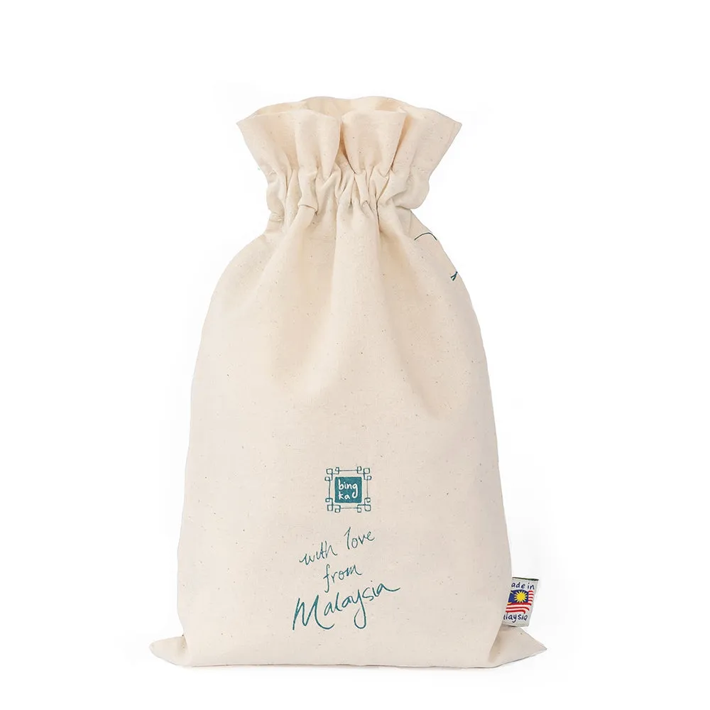 Teal Colonial House Drawstring Gift Bag