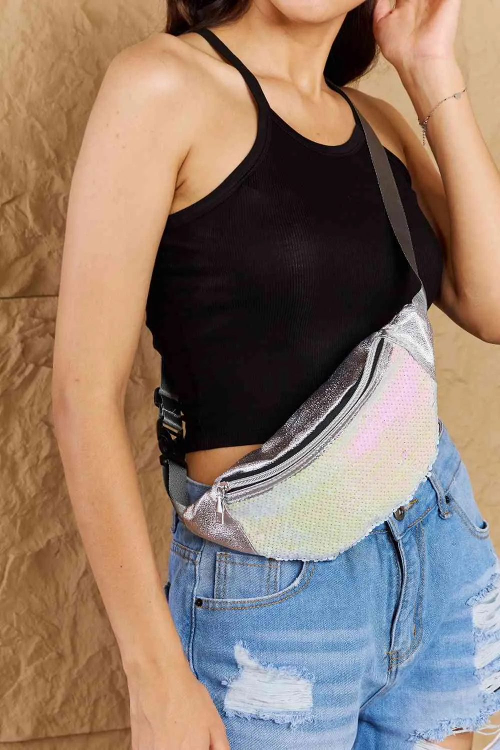 TEEK - Ivory Fame Fest Baby Sequin Fanny Pack