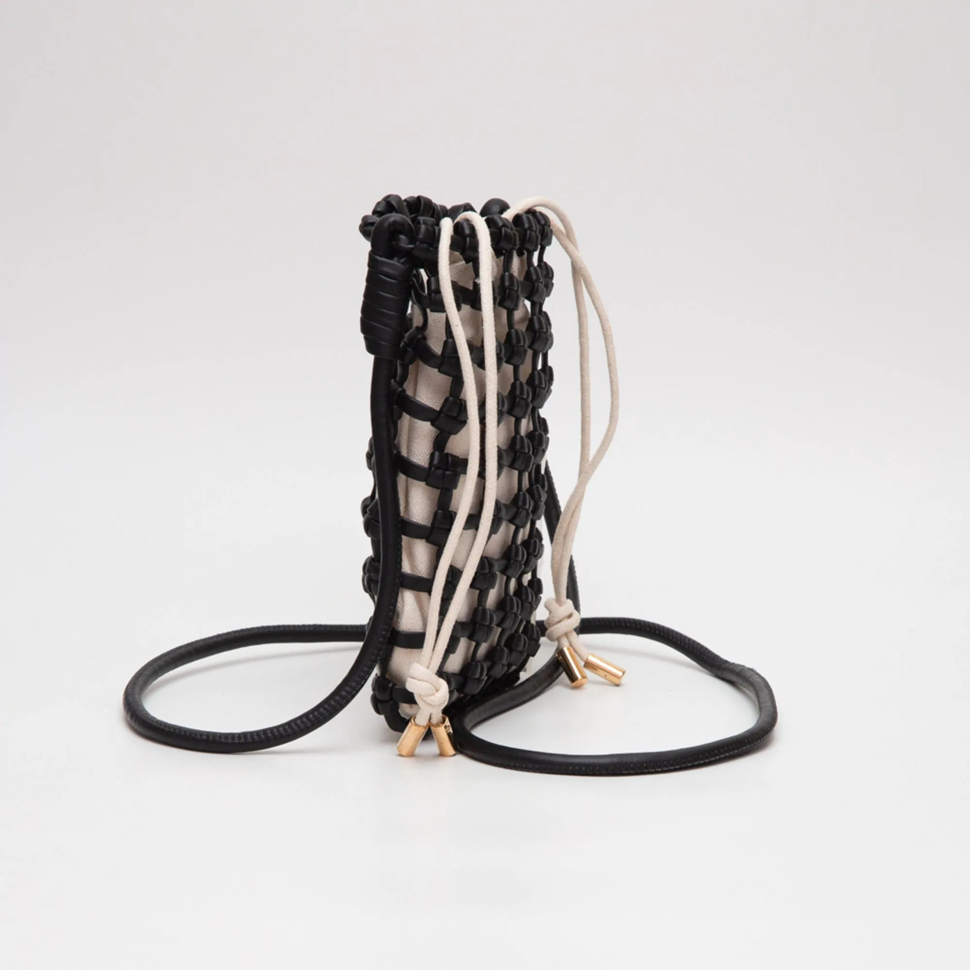 TG10626 Cara Mini Woven Drawstring Crossbody Bag