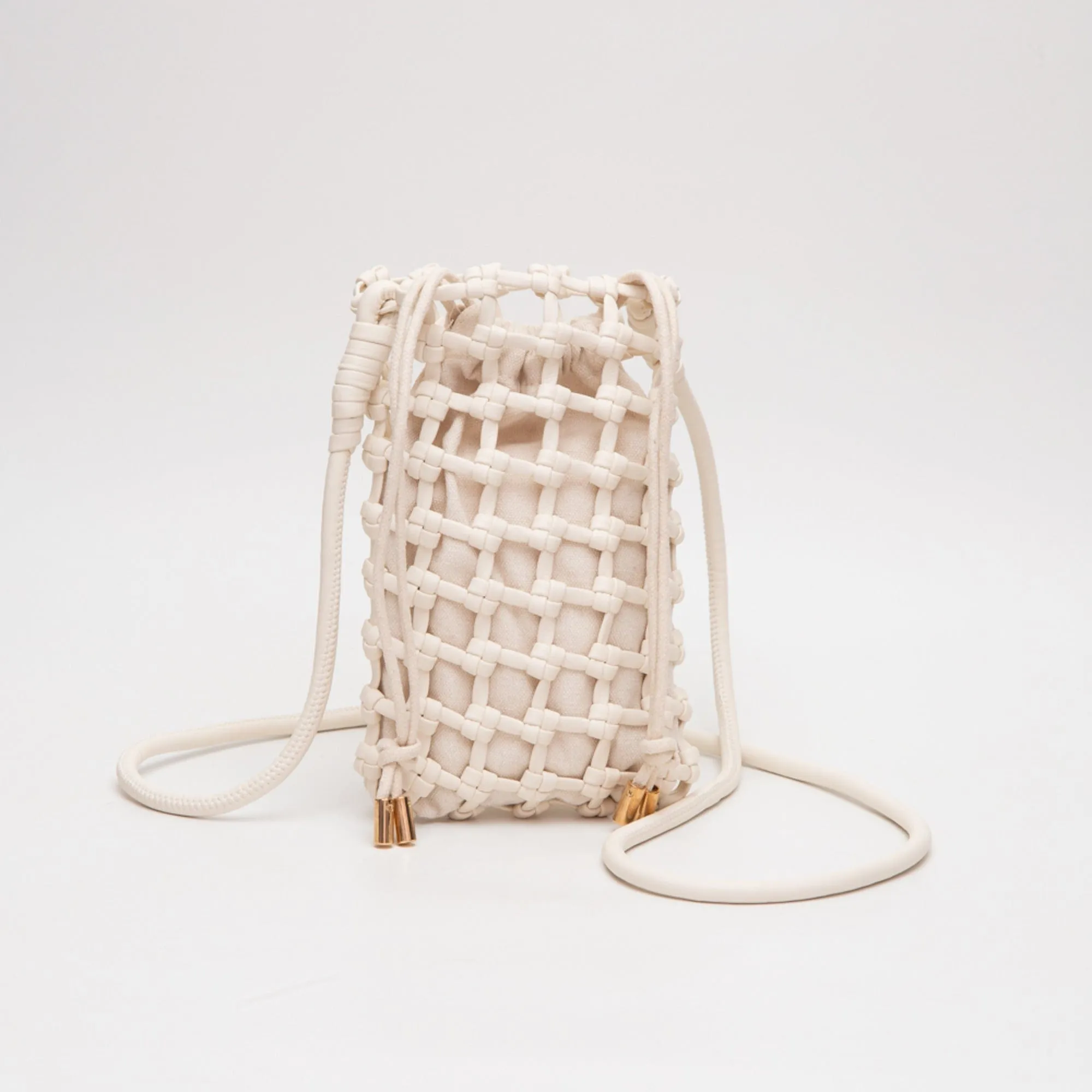 TG10626 Cara Mini Woven Drawstring Crossbody Bag