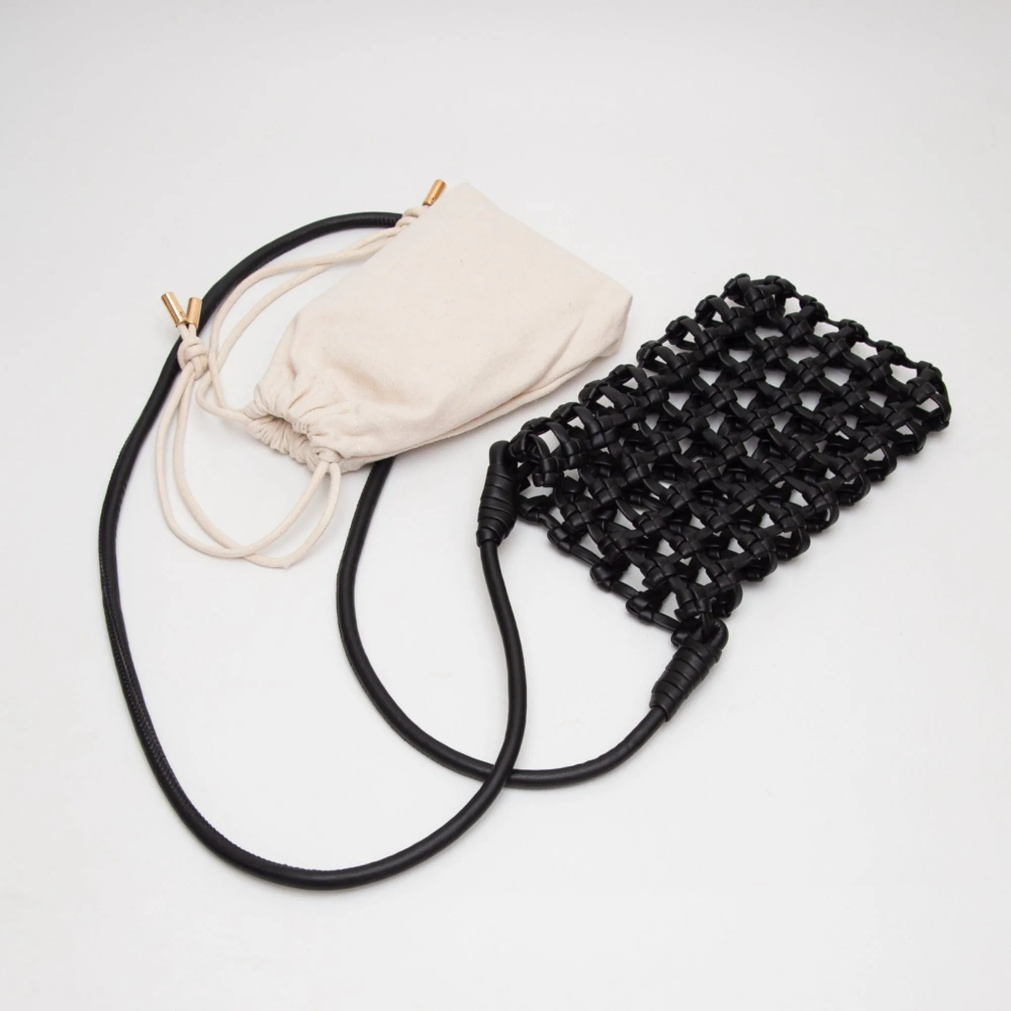 TG10626 Cara Mini Woven Drawstring Crossbody Bag