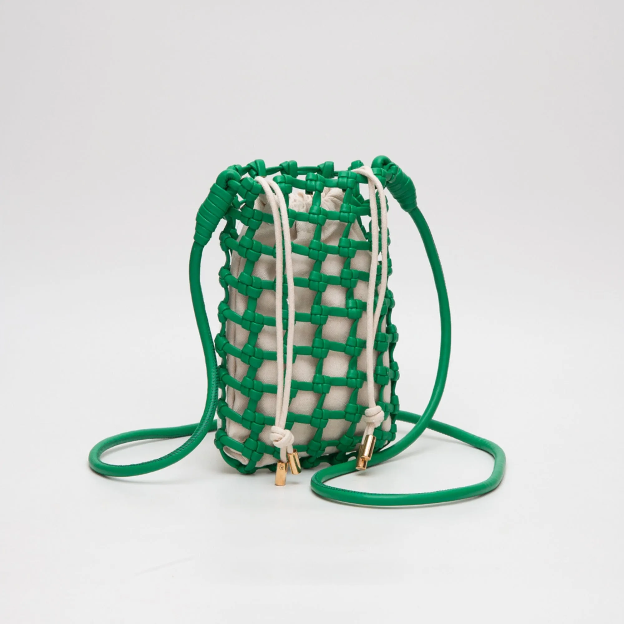 TG10626 Cara Mini Woven Drawstring Crossbody Bag