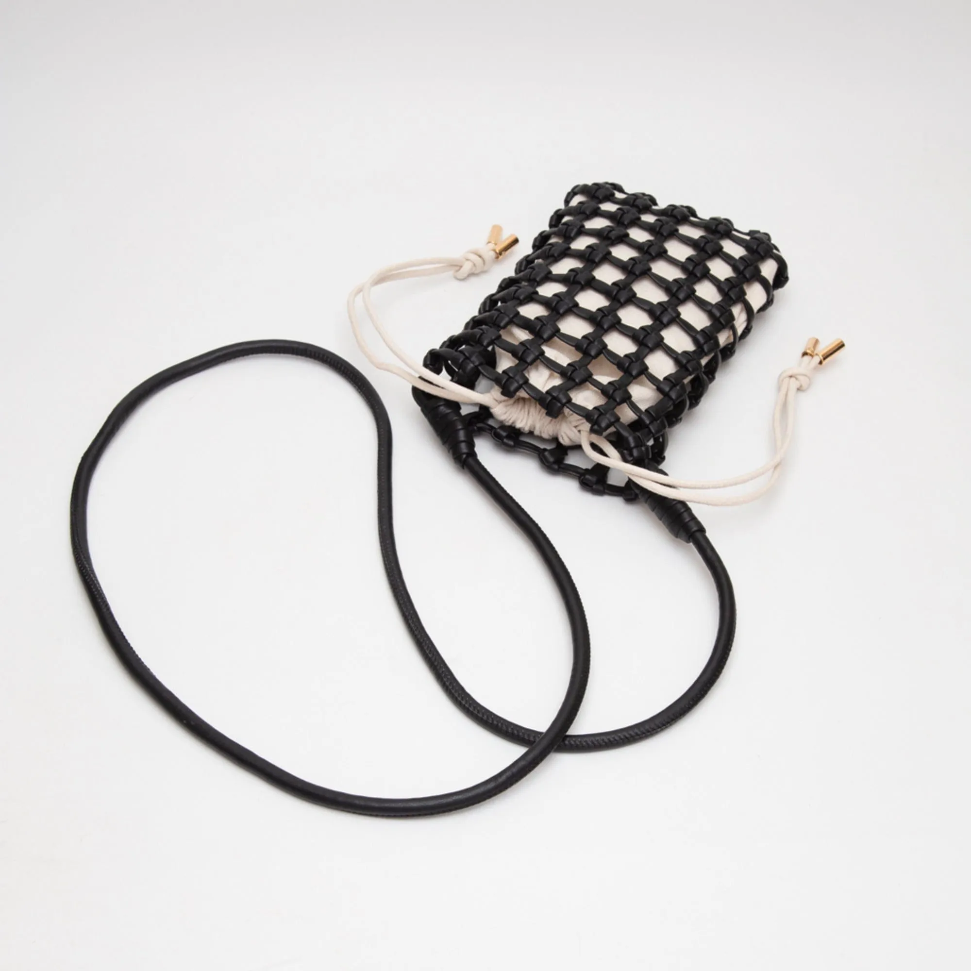 TG10626 Cara Mini Woven Drawstring Crossbody Bag