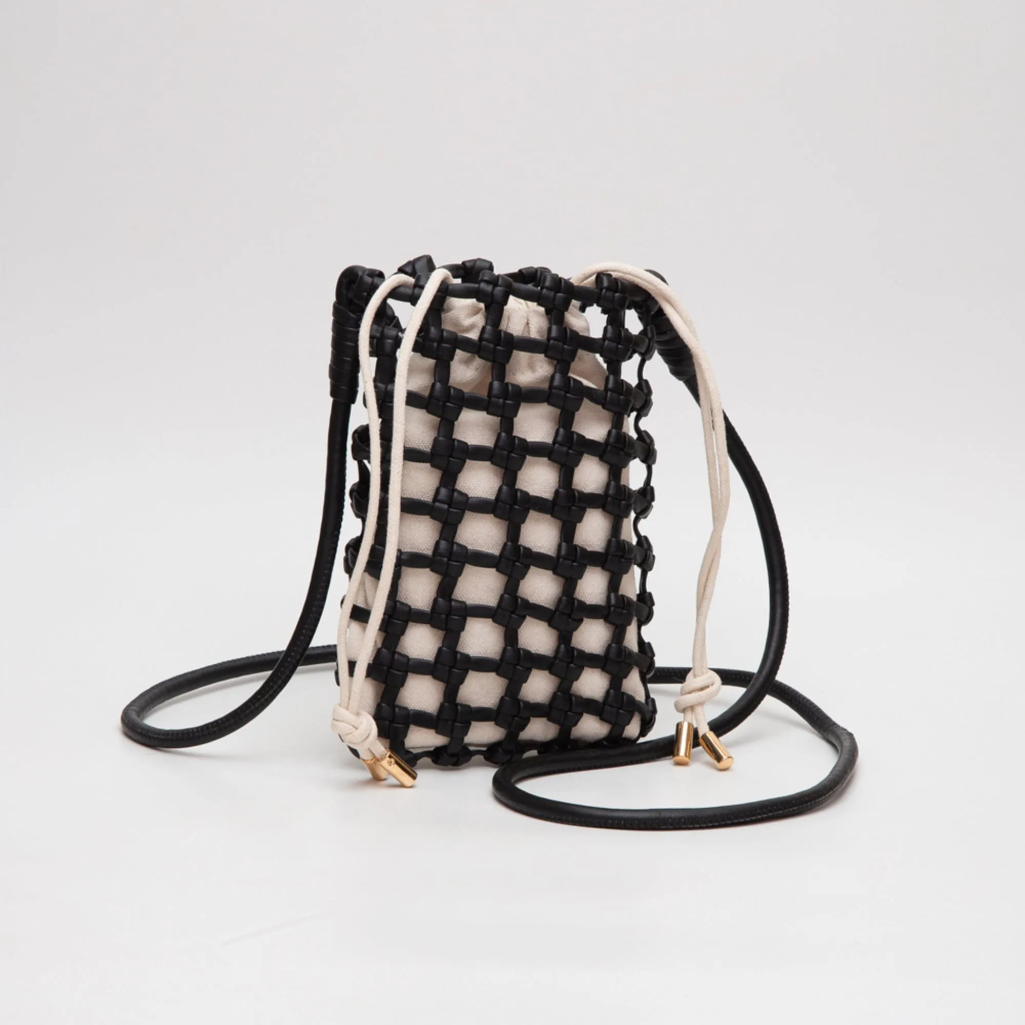 TG10626 Cara Mini Woven Drawstring Crossbody Bag