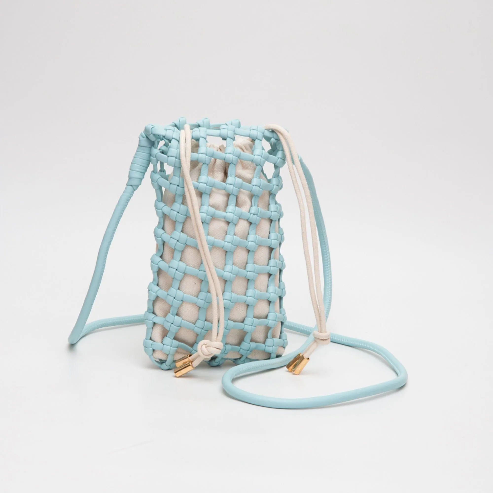 TG10626 Cara Mini Woven Drawstring Crossbody Bag