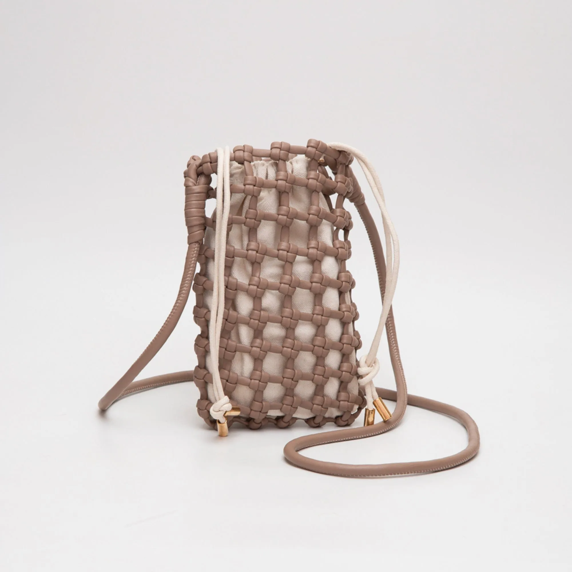 TG10626 Cara Mini Woven Drawstring Crossbody Bag