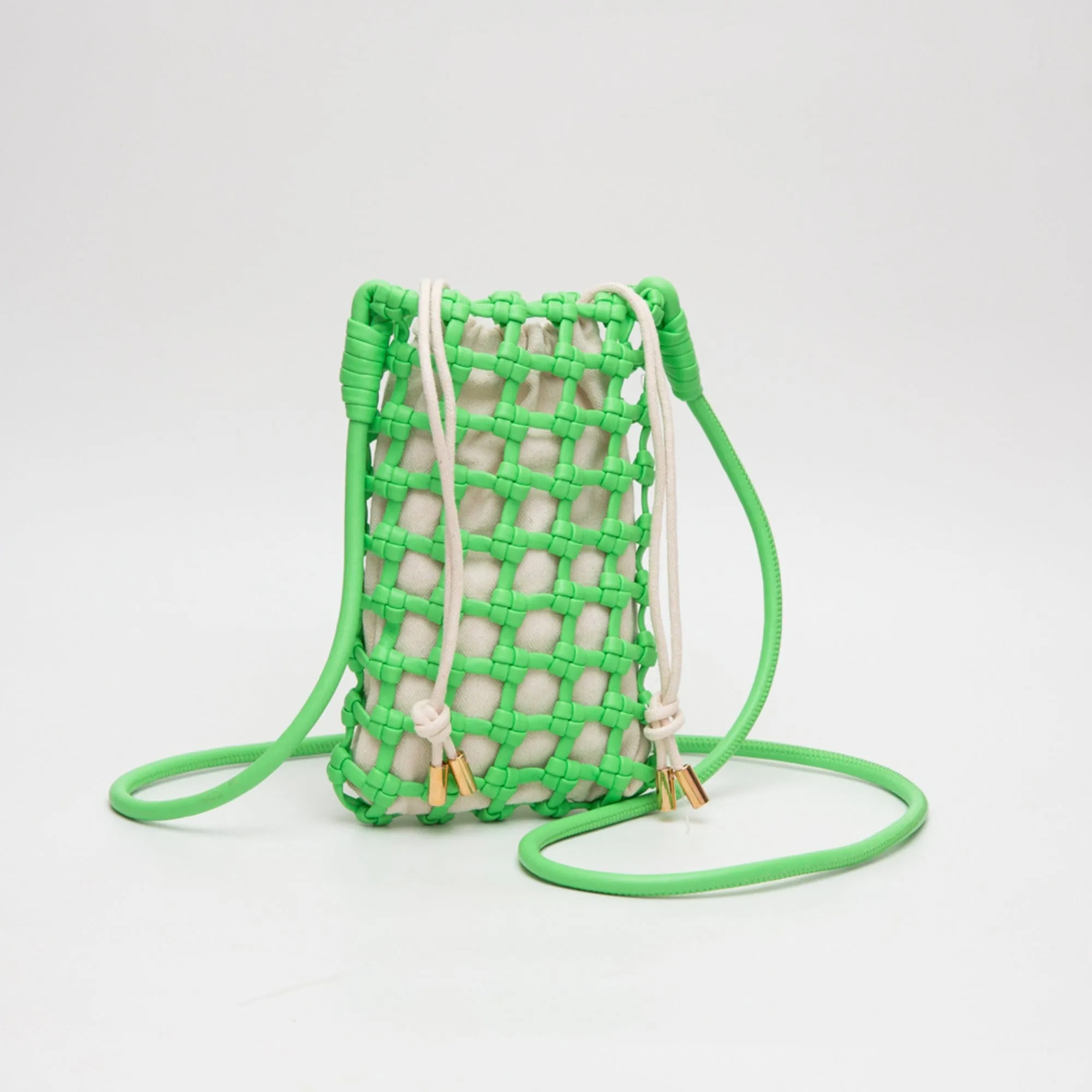 TG10626 Cara Mini Woven Drawstring Crossbody Bag