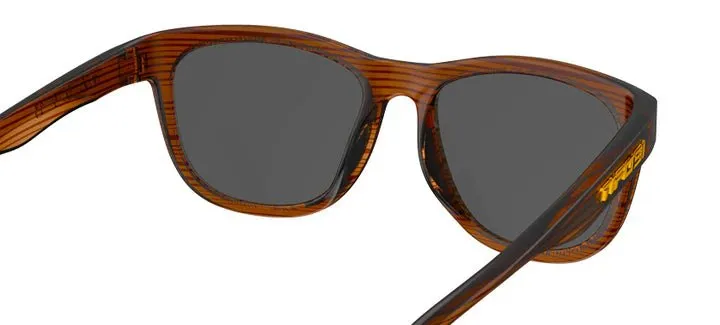 Tifosi Sunglasses Swank - Woodgrain/Smoke Tint Yellow Mirror