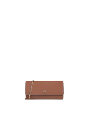 Tory Burch Emerson Crossbody Wallet On Chain In Classic Cuoio 157098