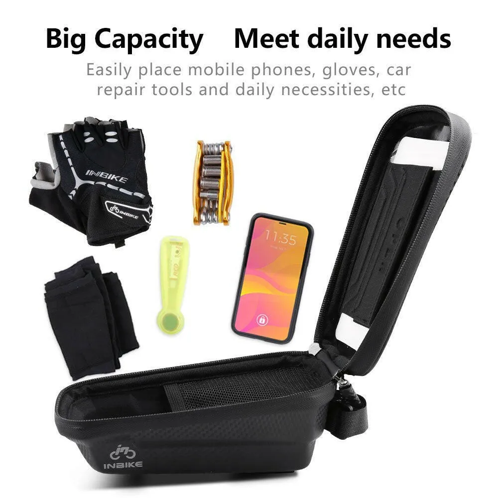 Touch Screen Bicycle Top Tube Bag EVA Hard Shell Bicycle Frame Bag Waterproof Bike Storage Bag Cycling Accessories