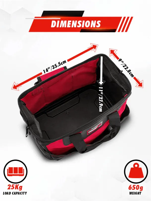 ToughHub 14 Inch Hard Base Tool Bag