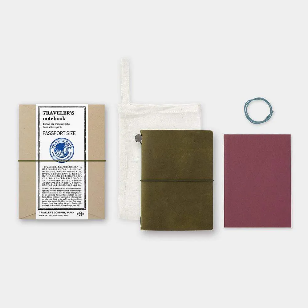 Traveler's Notebook Starter Kit Passport Size - Olive