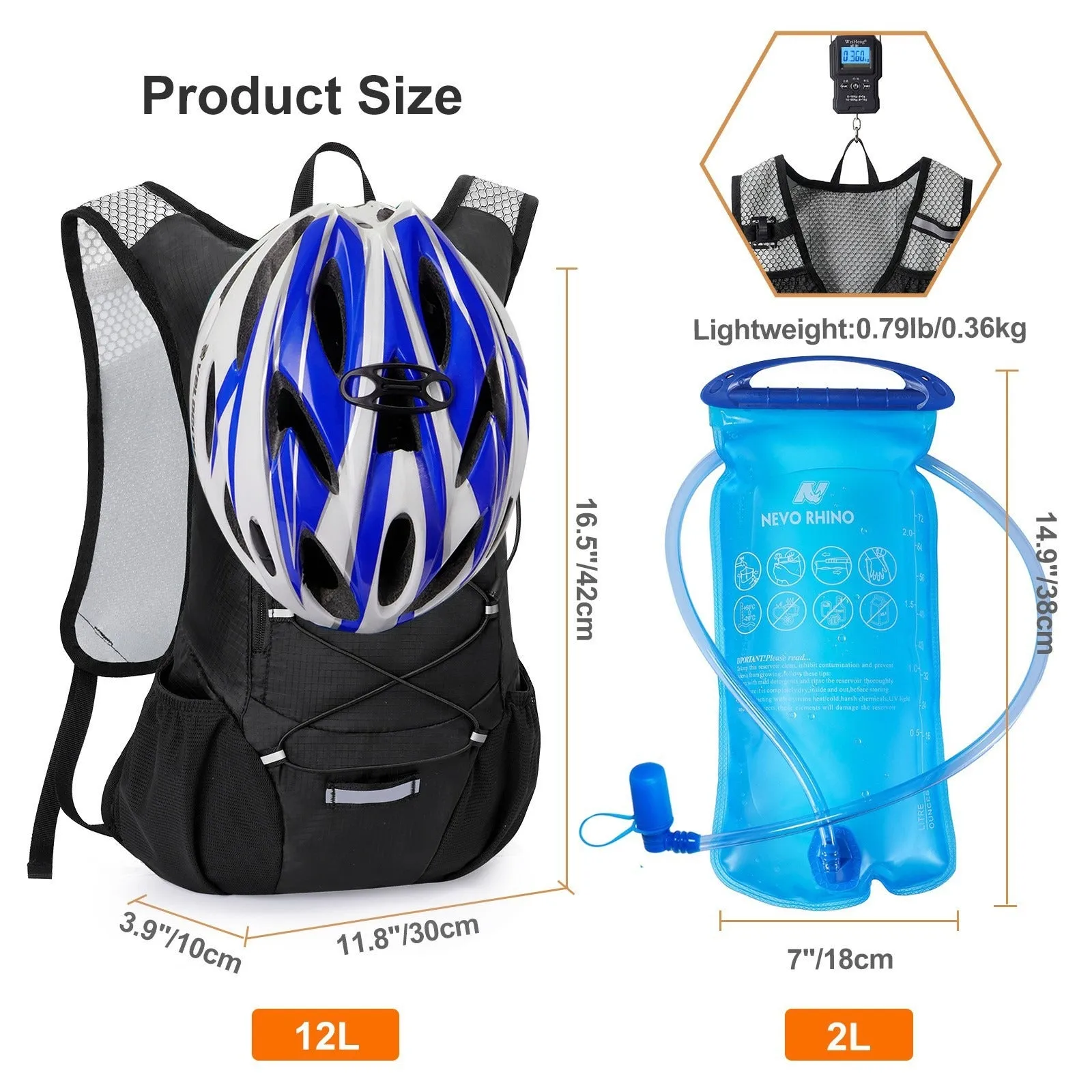 Unisex Hiking Bag Cycling Water Bag Backpack