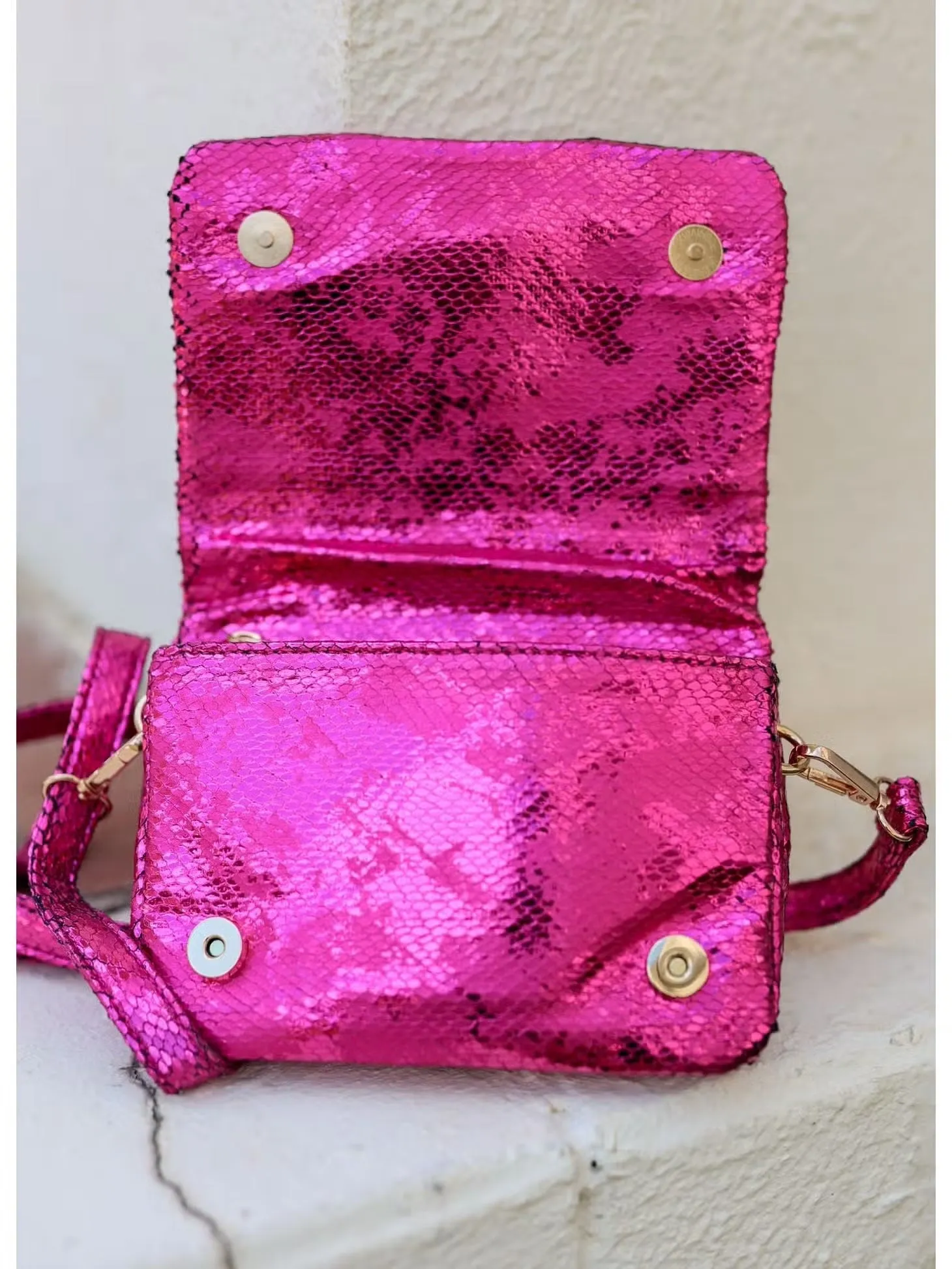 Veronica Quilted Crossbody Fuchsia Fleck