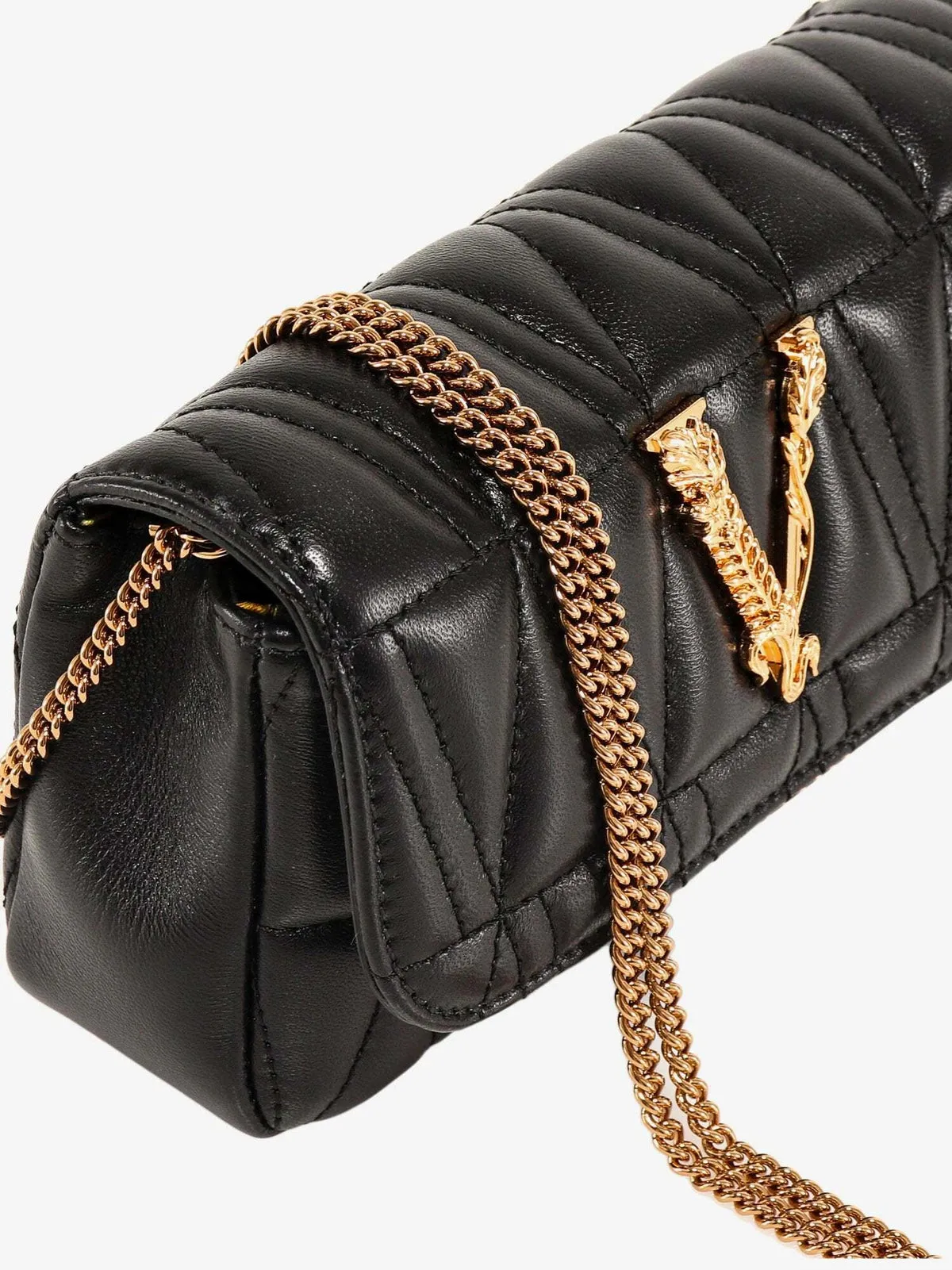 Versace Black Mini Nappa Leather Crossbody Bag