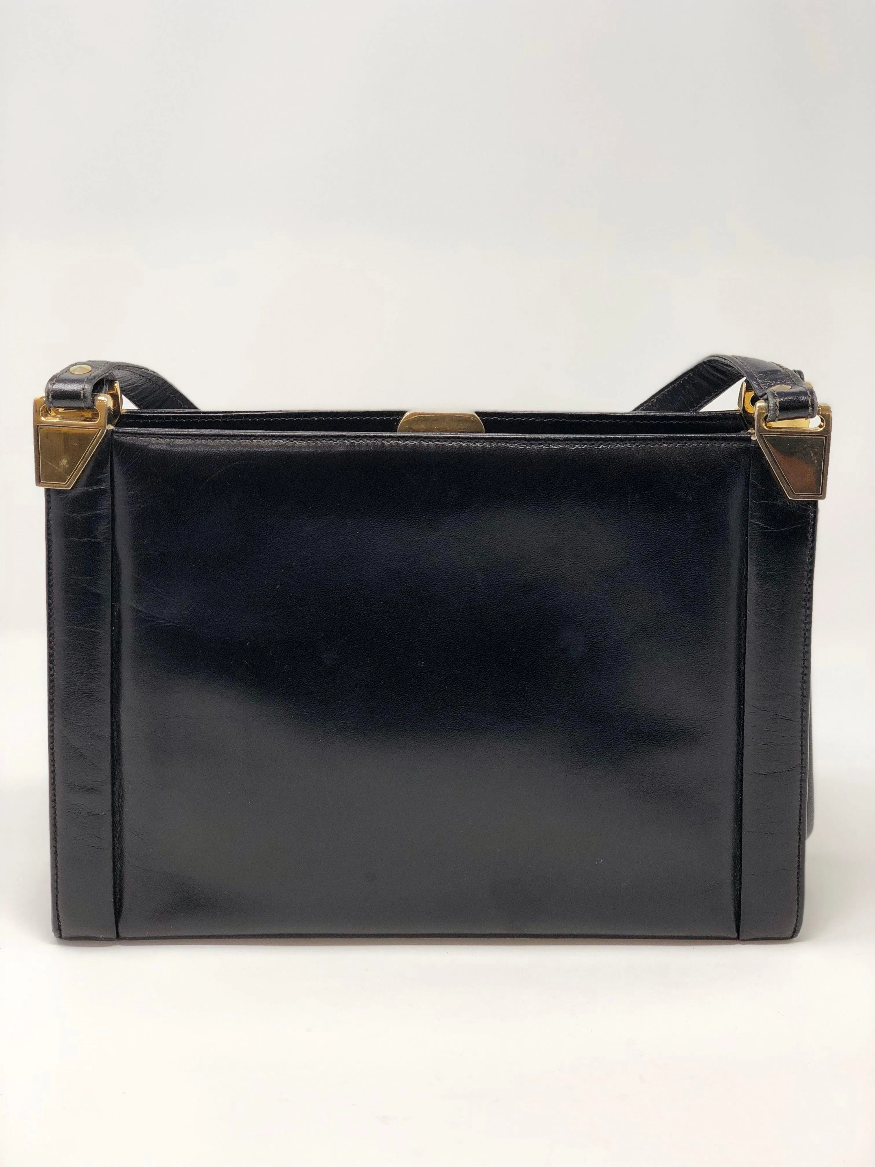 Vintage Black Leather Handbag