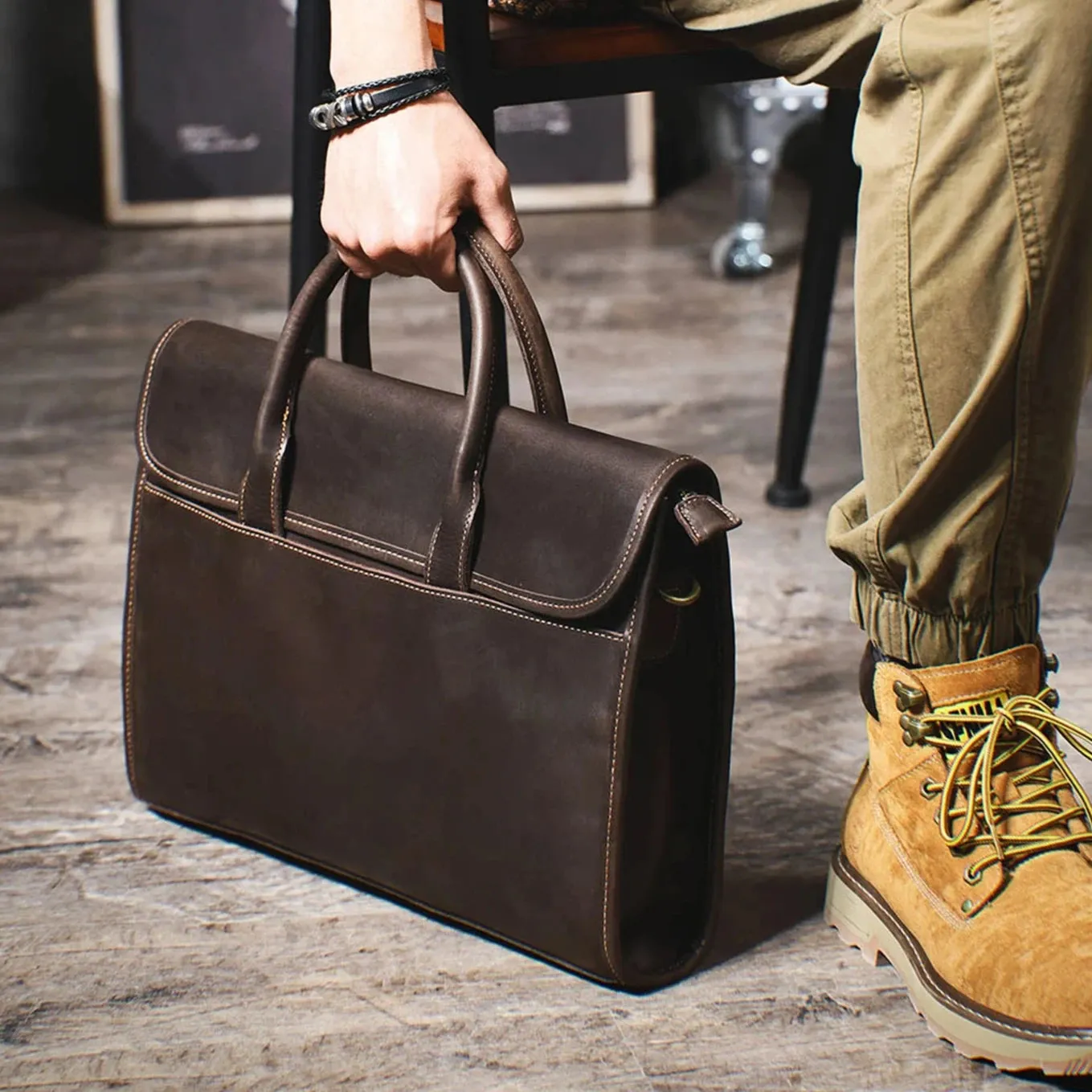 Vintage Genuine Leather Laptop Bags