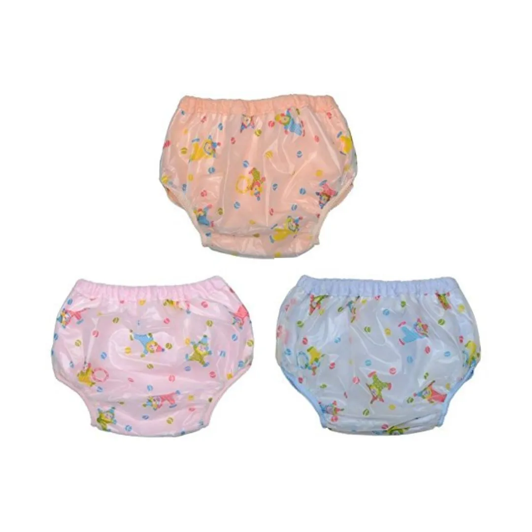 Washable Diaper Pants in Polyester PVC Jacket for Newborn Baby (Large, Pack of 3)