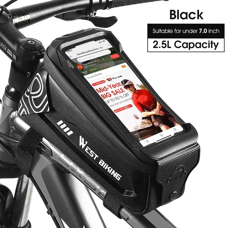 Waterproof Bicycle Bag Frame Front Tube Bag Touchscreen Cell Phone Holder Case Cycling Bag MTB Road Bike Accessories