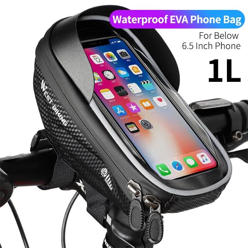 Waterproof Bicycle Bag Frame Front Tube Bag Touchscreen Cell Phone Holder Case Cycling Bag MTB Road Bike Accessories