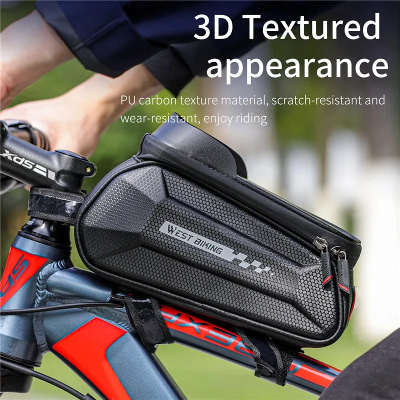 Waterproof Bicycle Bag Front Frame Touch Screen Phone Bag MTB Road Bike Saddle Bag Reflective Cycling Accessories