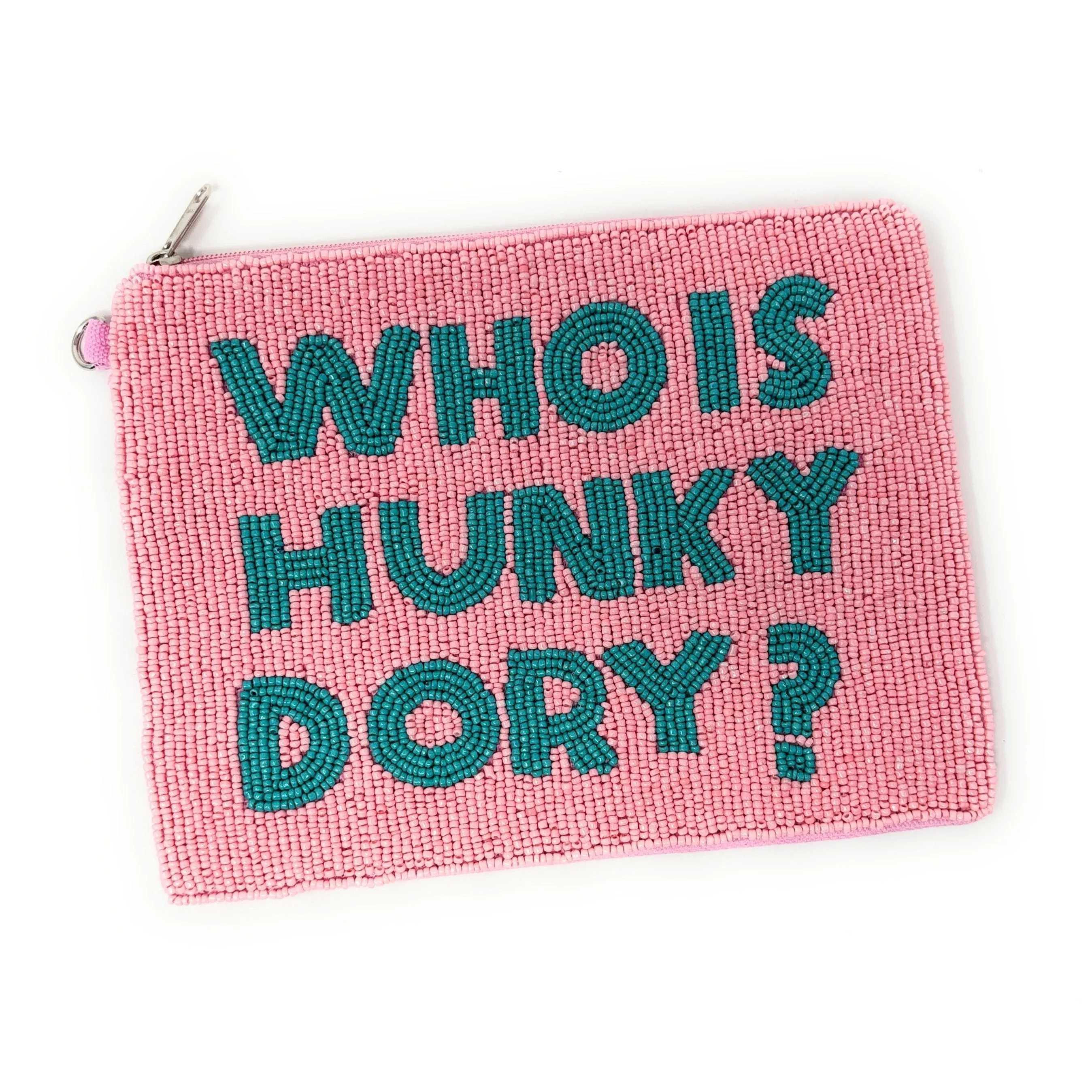 WHO IS HUNKY DORY Large Beaded Pouch